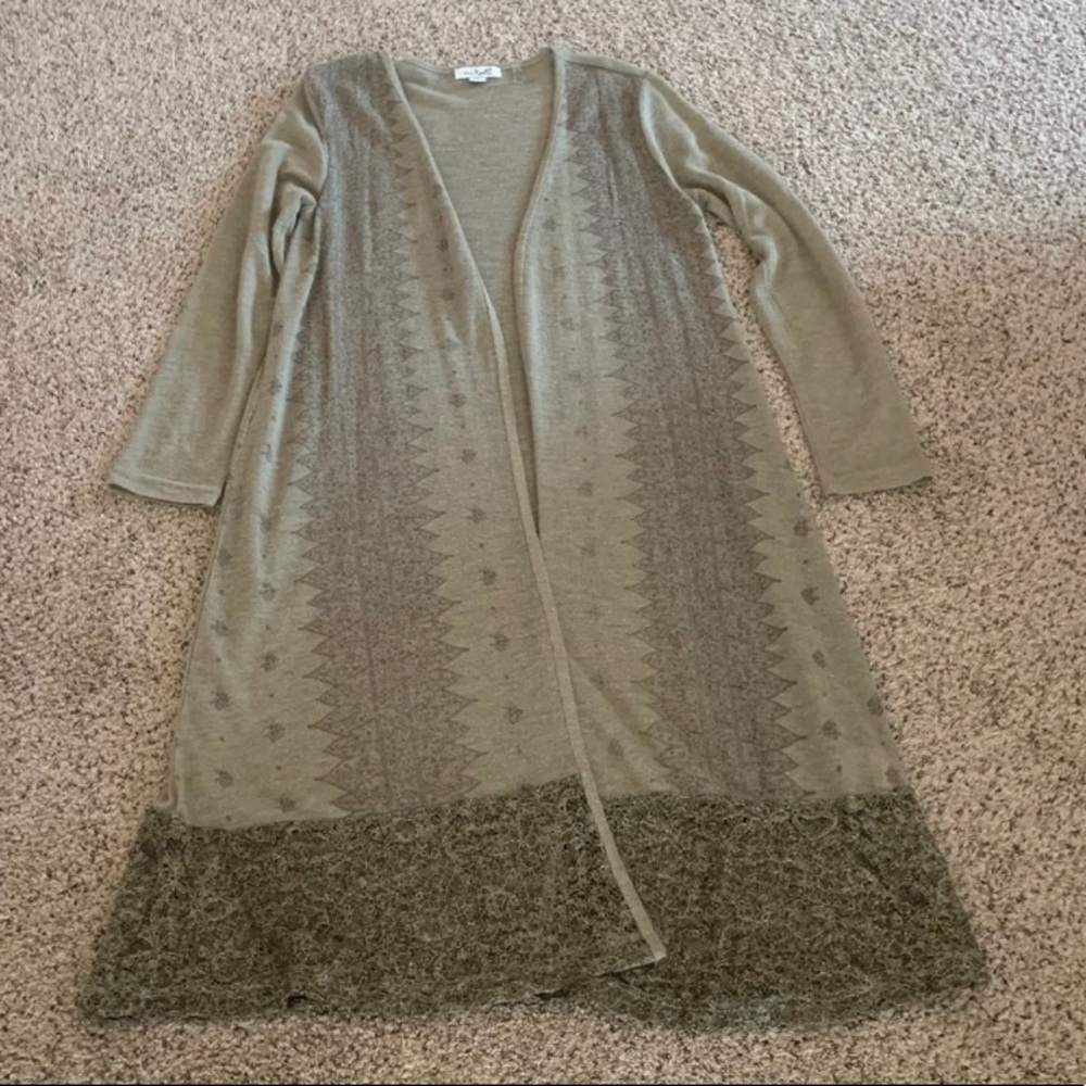Women's Long Jacket Duster Cardigan Sz M